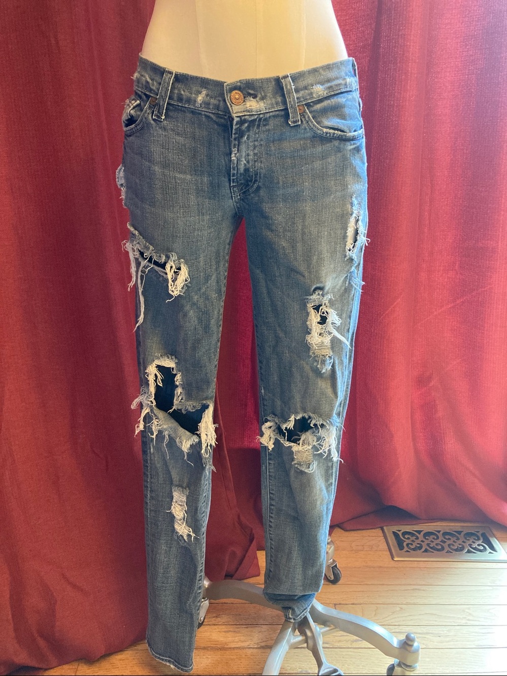 7 for all mankind jeans, size 28, destroyed look